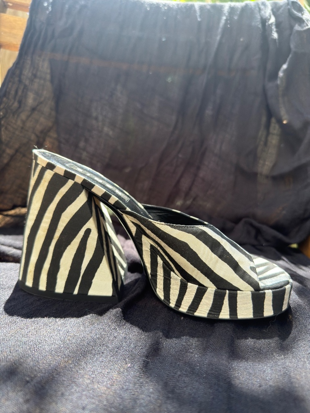 Simon Miller - chunky Zebra Platform Mule Slide - Sculpted block heel - Size 37 - Picture 6 of 12